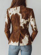 Agathe | Blazer Vintage Imprimé Vache Éco-Responsable