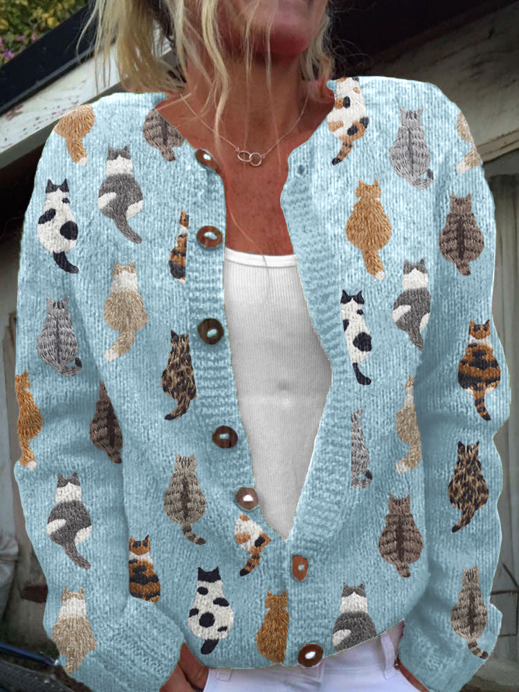 Venlora Mode® | De Kattenprint Cardigan