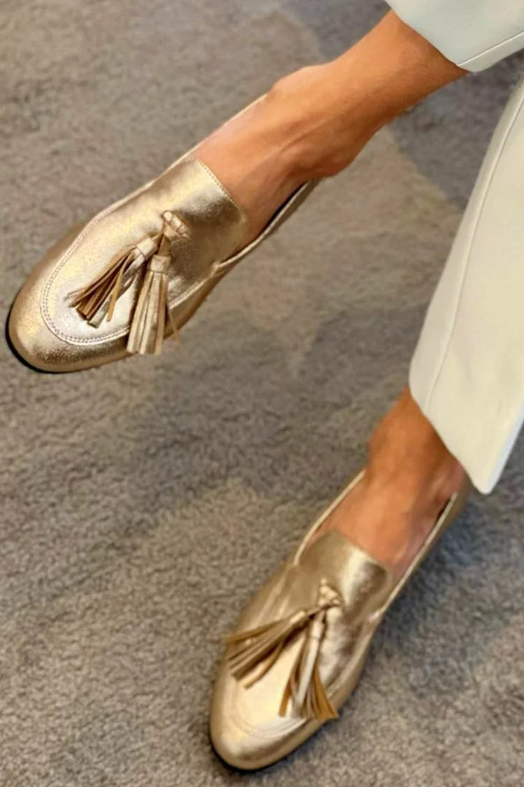 Donatella | Mocassins à Franges Dorées