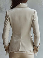 Constance | Blazer Ivoire Brodé Tailleur