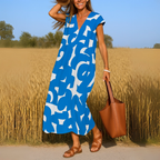 Tirzah | Robe géométrique fluide à décolleté en V