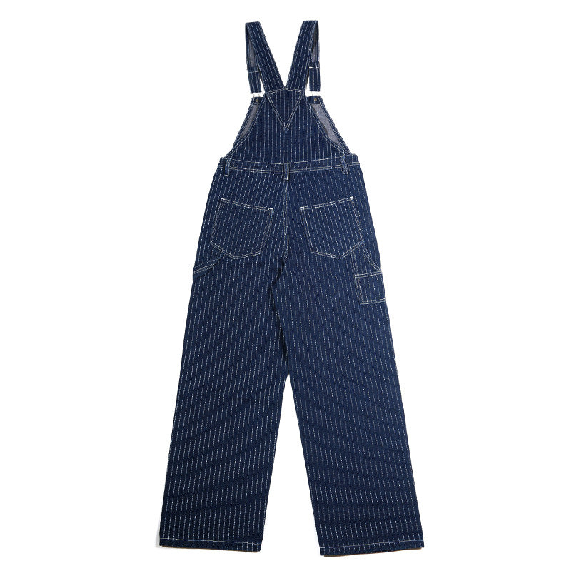 Combinaison rétro décontractée en jean à rayures pour homme