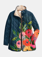 Venlora Mode | Camille Floral Painted Quilted Jacket