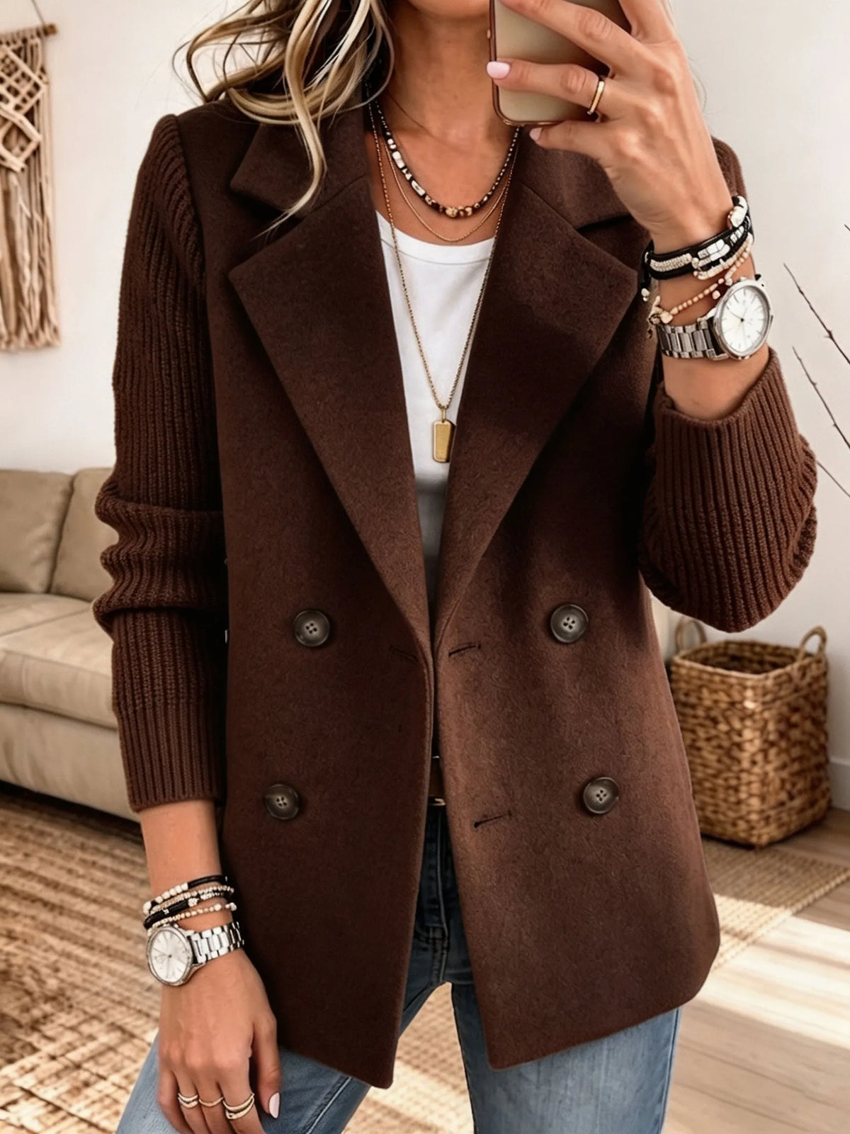 Élise™ — Gilet Blazer Élégant en Maille