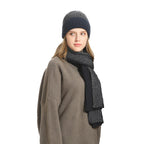 Ensemble d'hiver en laine : Bonnet tricoté, écharpe épaissie et gants - 3 pièces
