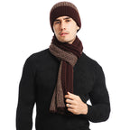 Ensemble d'hiver en laine : Bonnet tricoté, écharpe épaissie et gants - 3 pièces