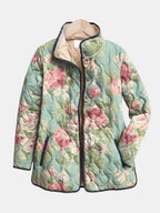 Venlora Mode | Light Quilted Jacket with Vintage Roses