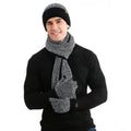 Ensemble d'hiver en laine : Bonnet tricoté, écharpe épaissie et gants - 3 pièces