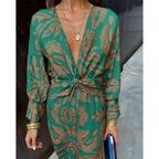 Arabella | Robe Maxi à Col Plongeant et Nœud Torsadé