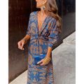 Arabella | Robe Maxi à Col Plongeant et Nœud Torsadé