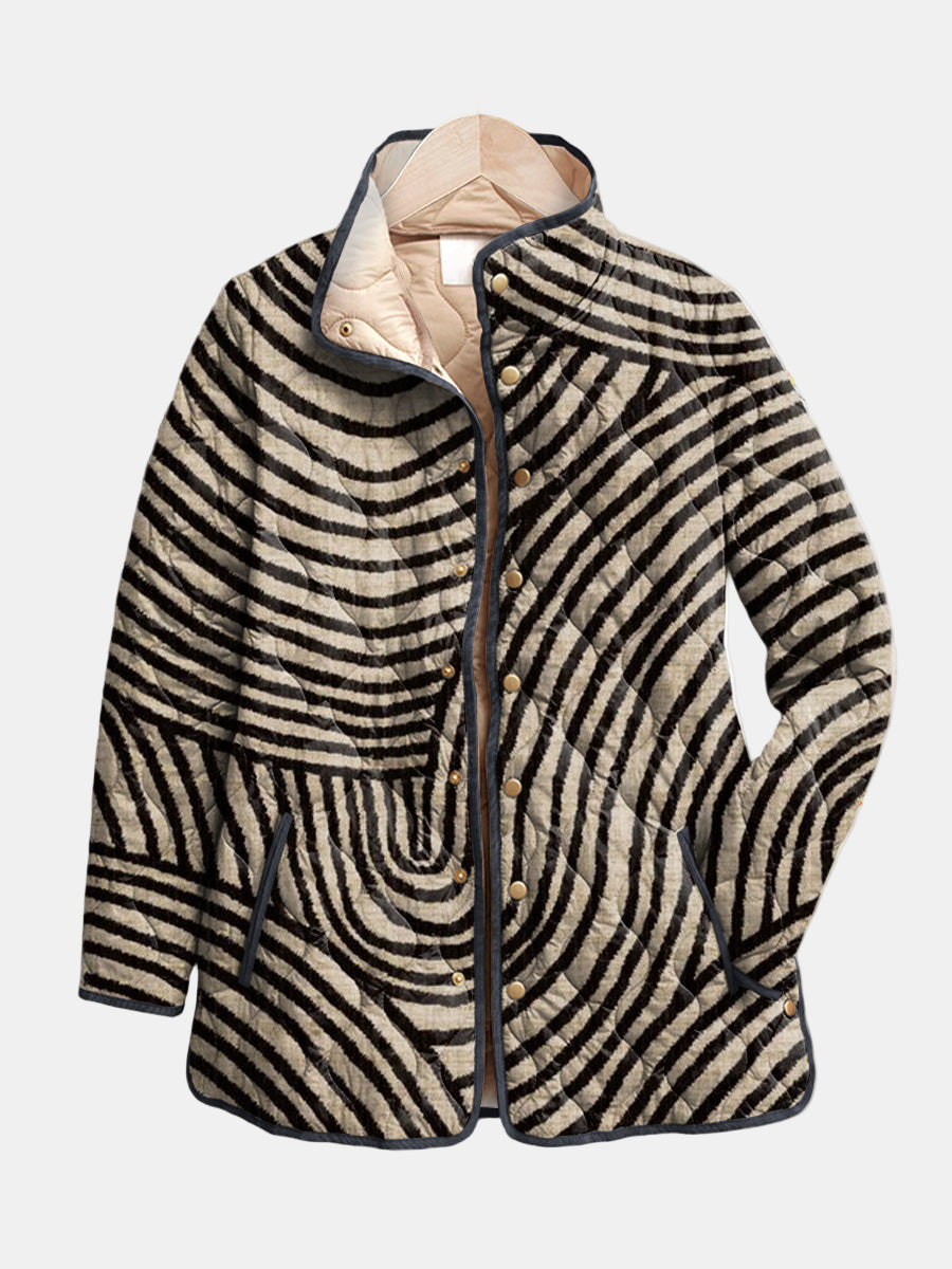 Venlora Mode| Léa Quilted Jacket with Drawn Circles