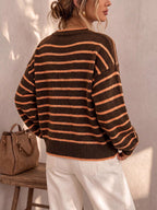 Céliane | Cardigan rayé tricot chic