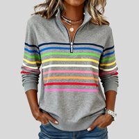 Prismette™ | Sweat-shirt à col zippé rayé coloré