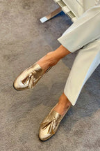 Donatella | Mocassins à Franges Dorées