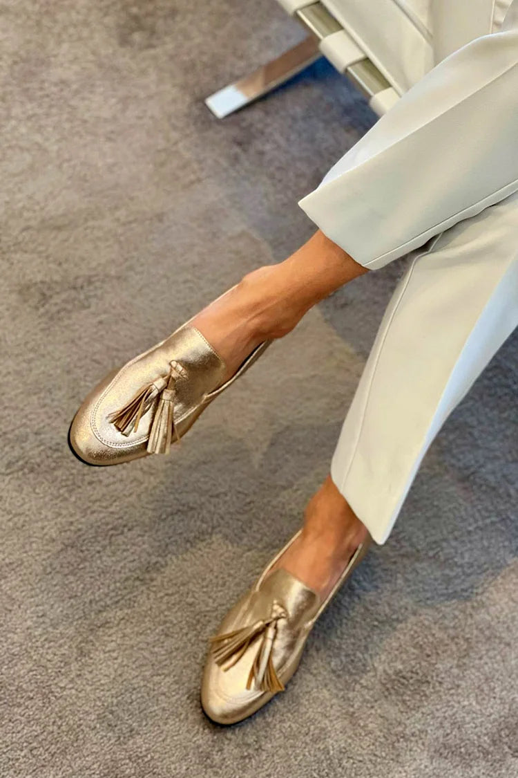 Donatella | Mocassins à Franges Dorées