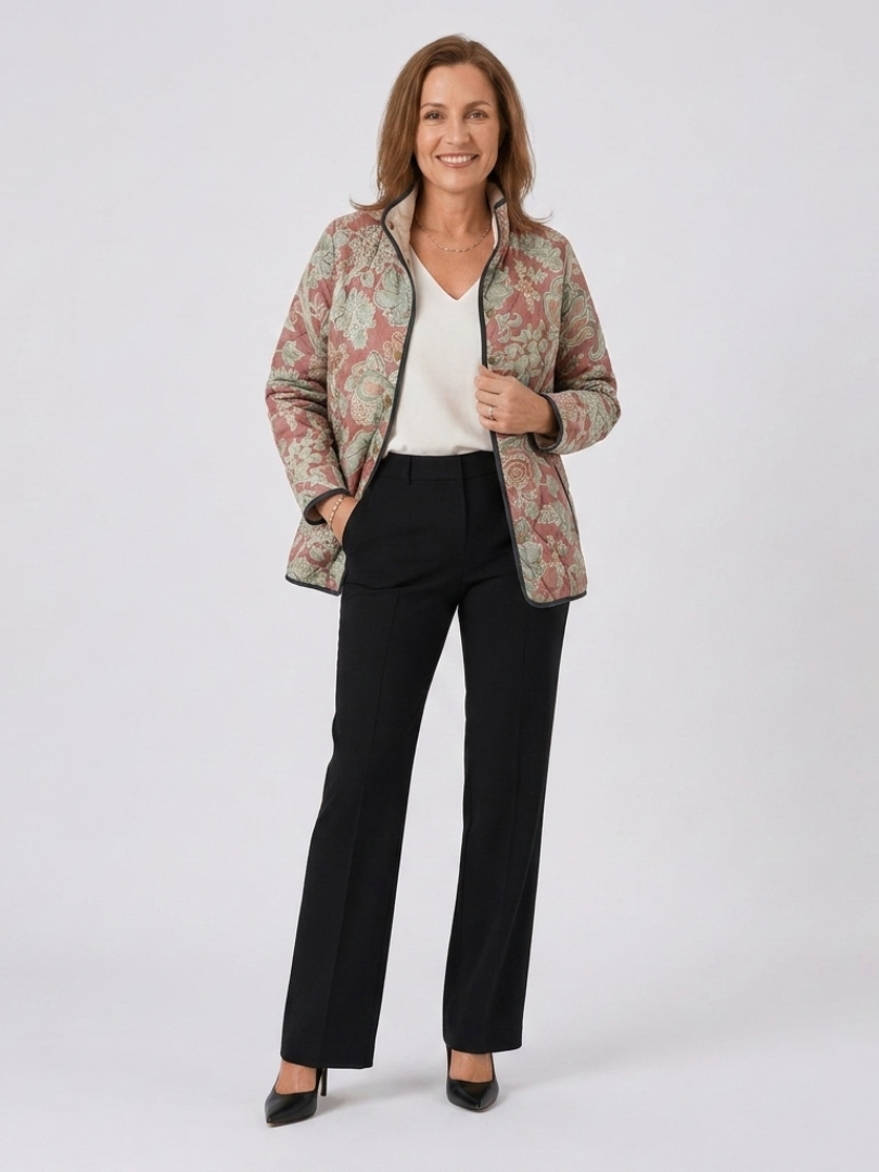 Venlora Mode | Pauline Terracotta Quilted Damask Jacket
