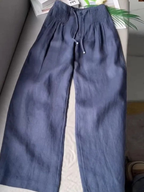 Camille | Pantalon large en coton et lin mélangés