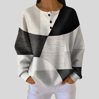 Almira™ | Sweat-shirt Henley en tricot gaufré