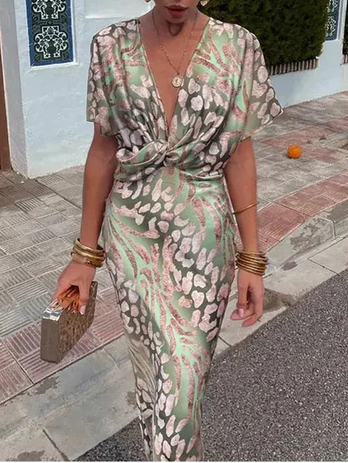 Élina | Robe Midi Satinée à Taille Sculptante