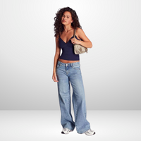 Jean baggy taille basse pour femme