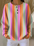 Colette | Textured Striped Henley Top