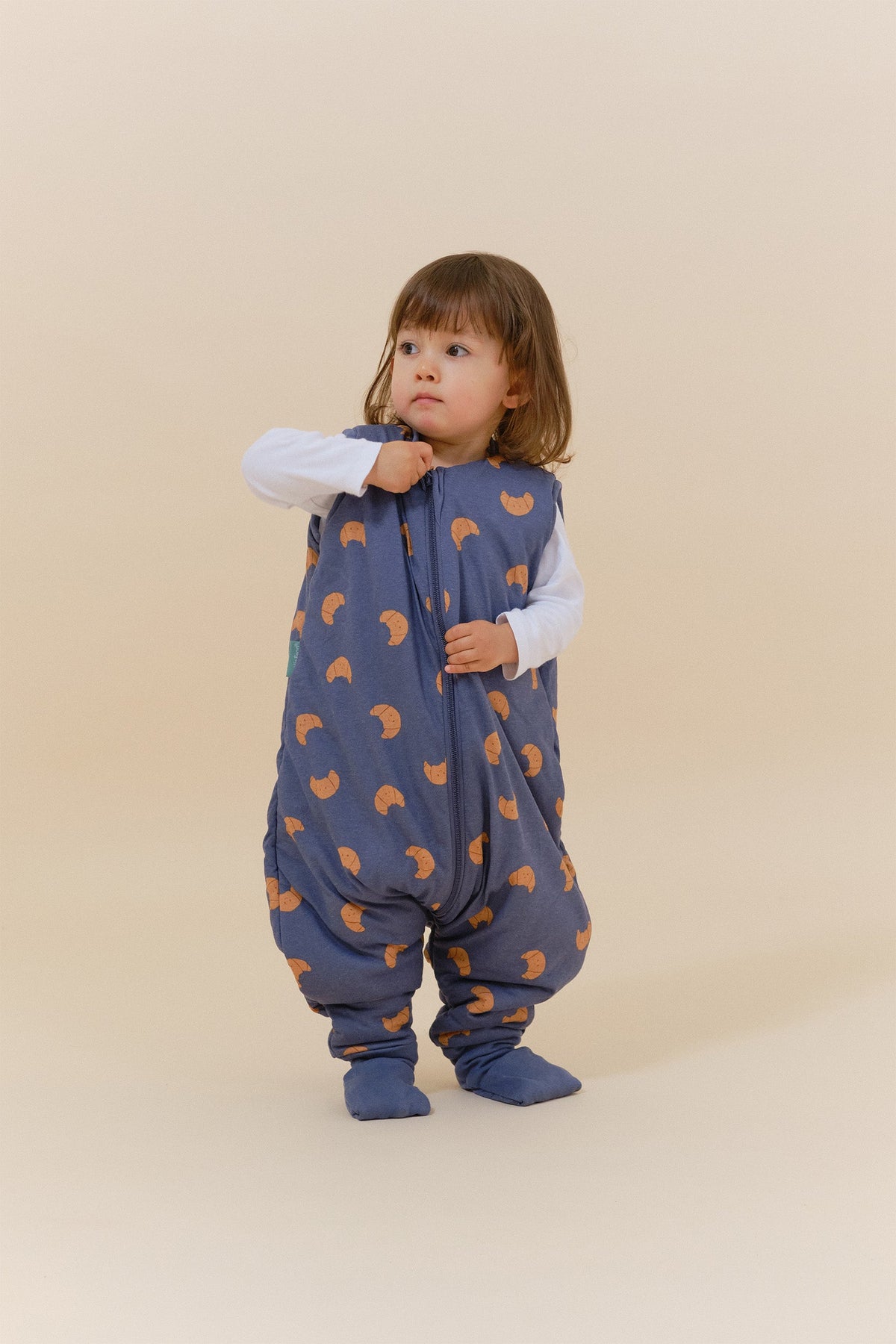 Combinaison de sommeil avec chaussettes - Croissants - TOG 2.5