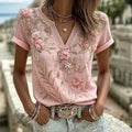 Vintage Floral Print Blouse