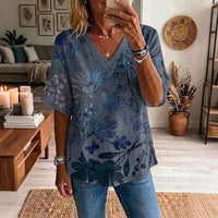 Blouse Vintage à Motif Floral