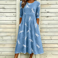 Robe Casual avec Motif Libellule
