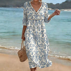 Robe Vintage à Motif Ethnique