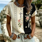 Décontracté T-Shirt avec Motif Floral