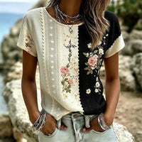Décontracté T-Shirt avec Motif Floral