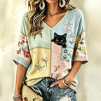 Blouse Vintage à Motif Floral
