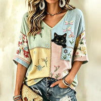 Blouse Vintage à Motif Floral