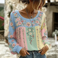 Blouse Fleurie en Tissus Multicolores