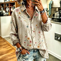Chemisier Vintage à Motif Floral