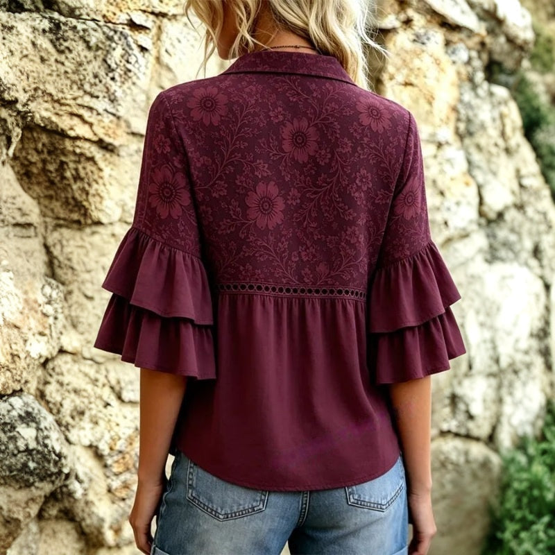 Chemisier Vintage à Motif Floral