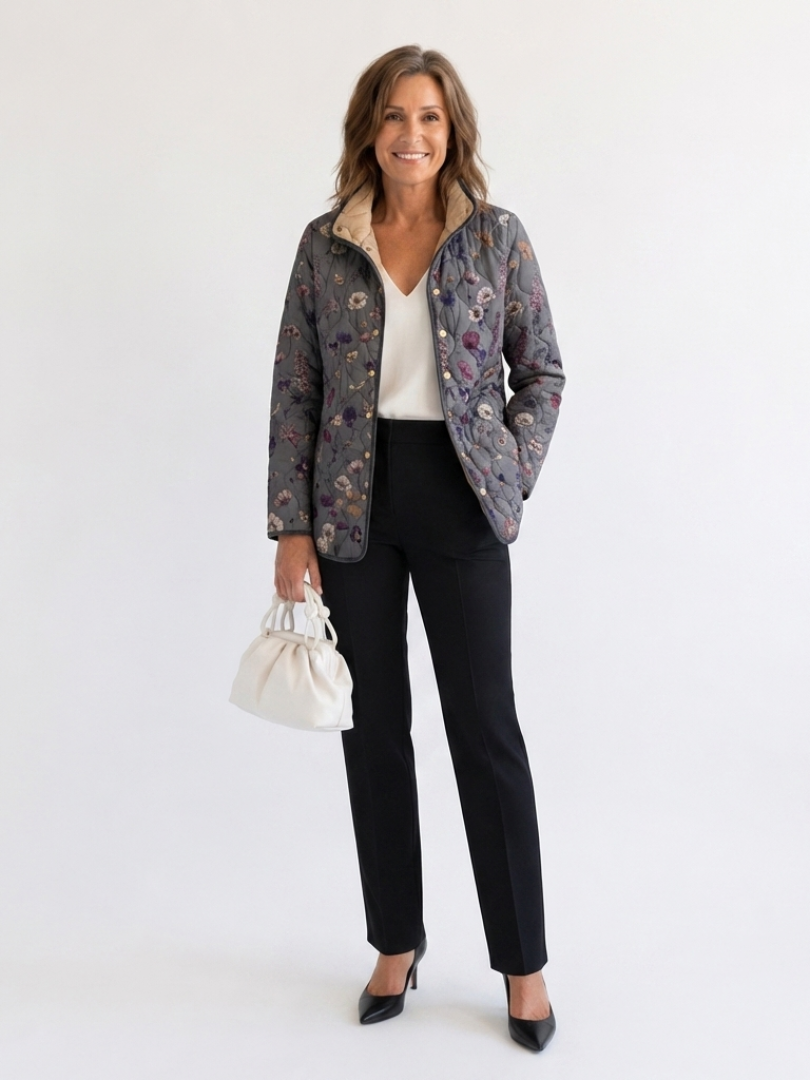 Venlora Mode | Nathalie Quilted Jacket with Dried Flowers