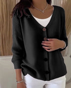 Camélia | Cardigan en maille boutonnée à silhouette structurée
