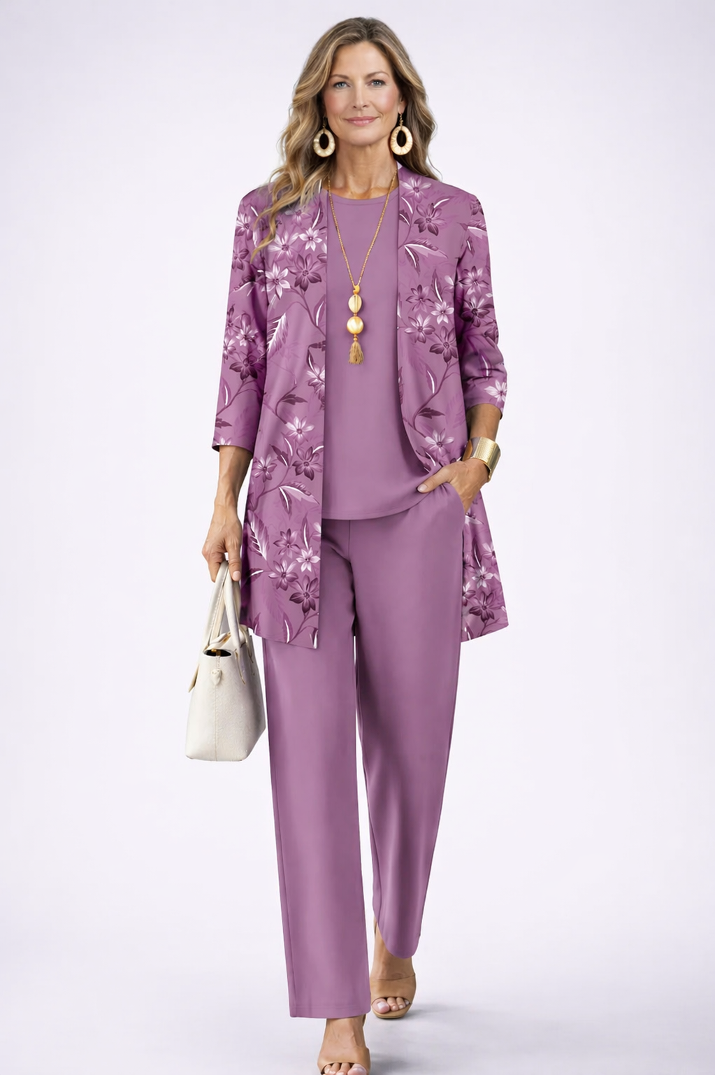 Pauline | Ensemble 3 Pièces Mauve