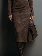 Lorène | Robe Midi Longue Marron