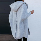 Élodie | Cardigan long en maille à capuche