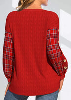 Juliet | Pull Texturé à Manches à Carreaux