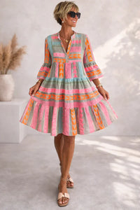 Nova | Une robe midi aux couleurs vives, légère et confortable, idéale pour le week-end