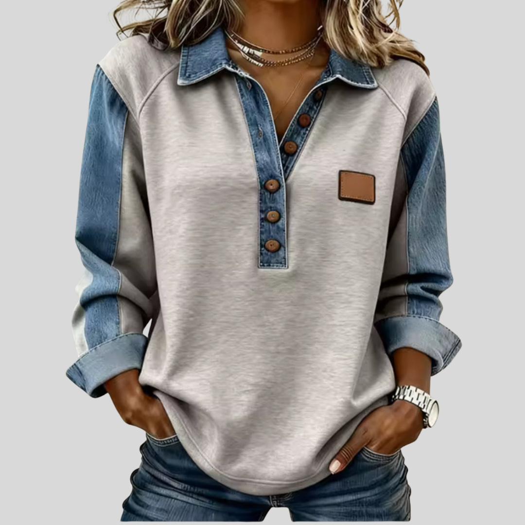 Voxanne™ | Pull en Denim Kraag