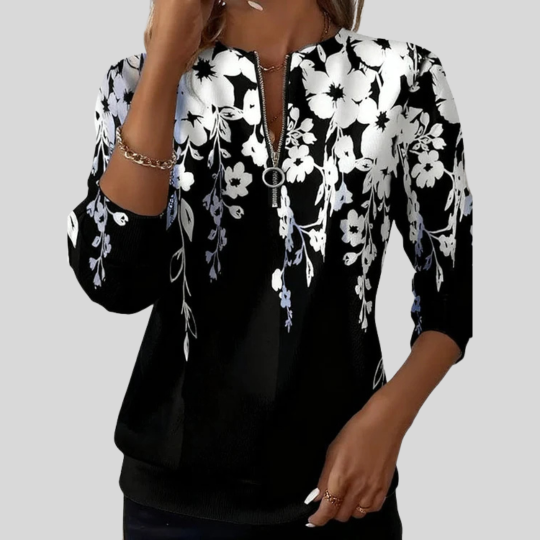 Crimson™ | Sweat-shirt zippé à imprimé floral