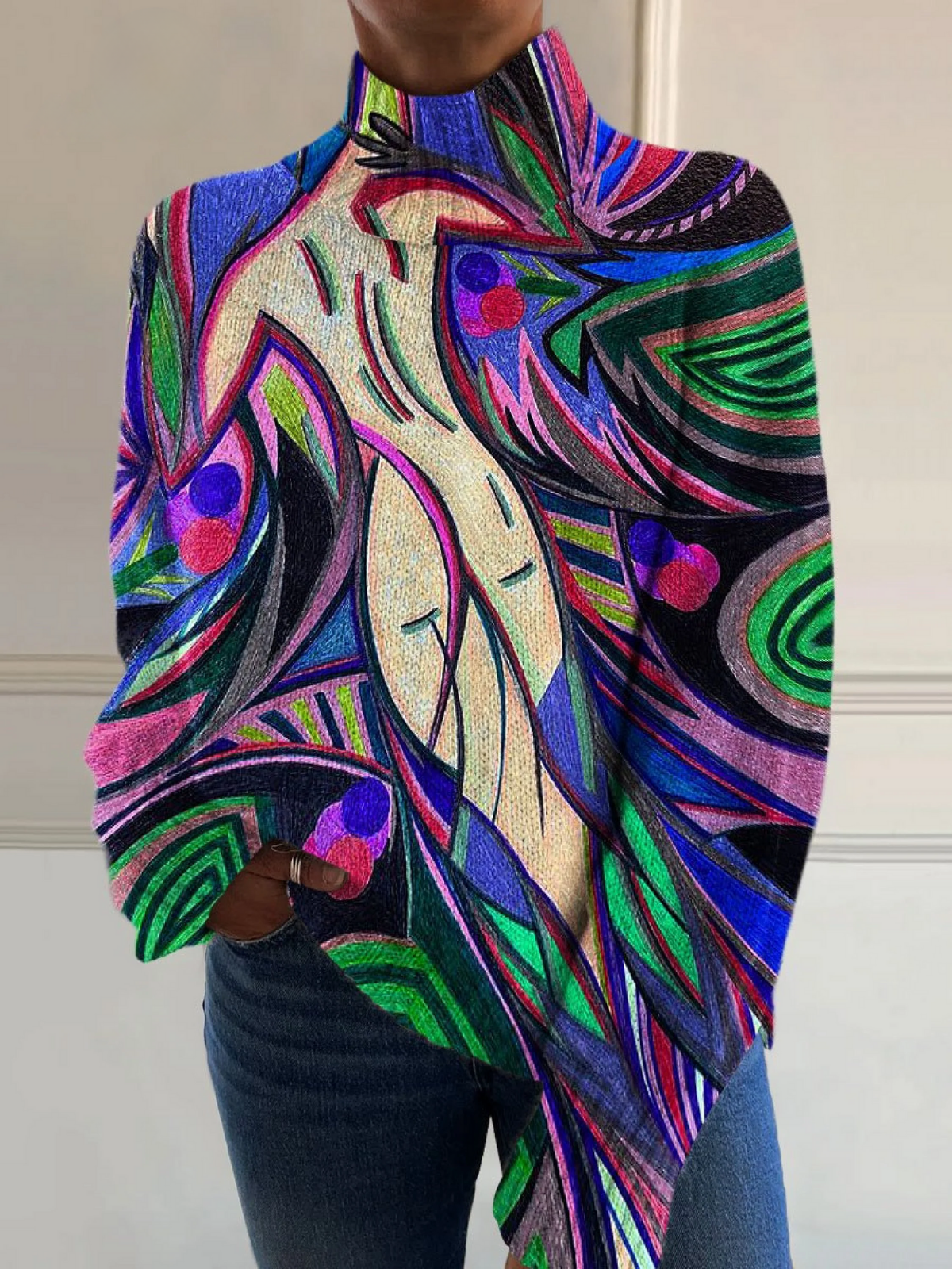 Elsa | Artistic Turtleneck Top