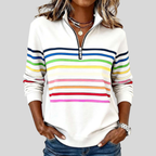 Prismette™ | Sweat-shirt à col zippé rayé coloré