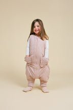 Combinaison de sommeil avec chaussettes - Rayures Navy et Rose - TOG 2.5