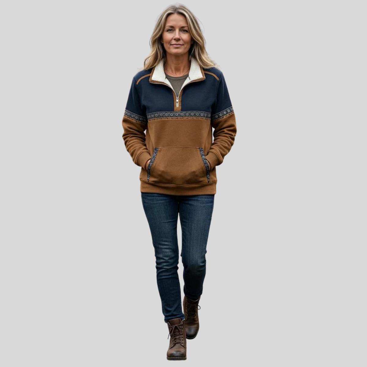 Alvette™ | Pullover Sherpa Kraag à demi-zip